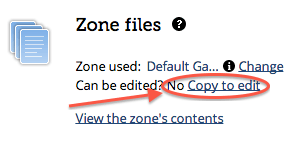 Create copy of zone file to edit