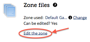 Edit the zone selection