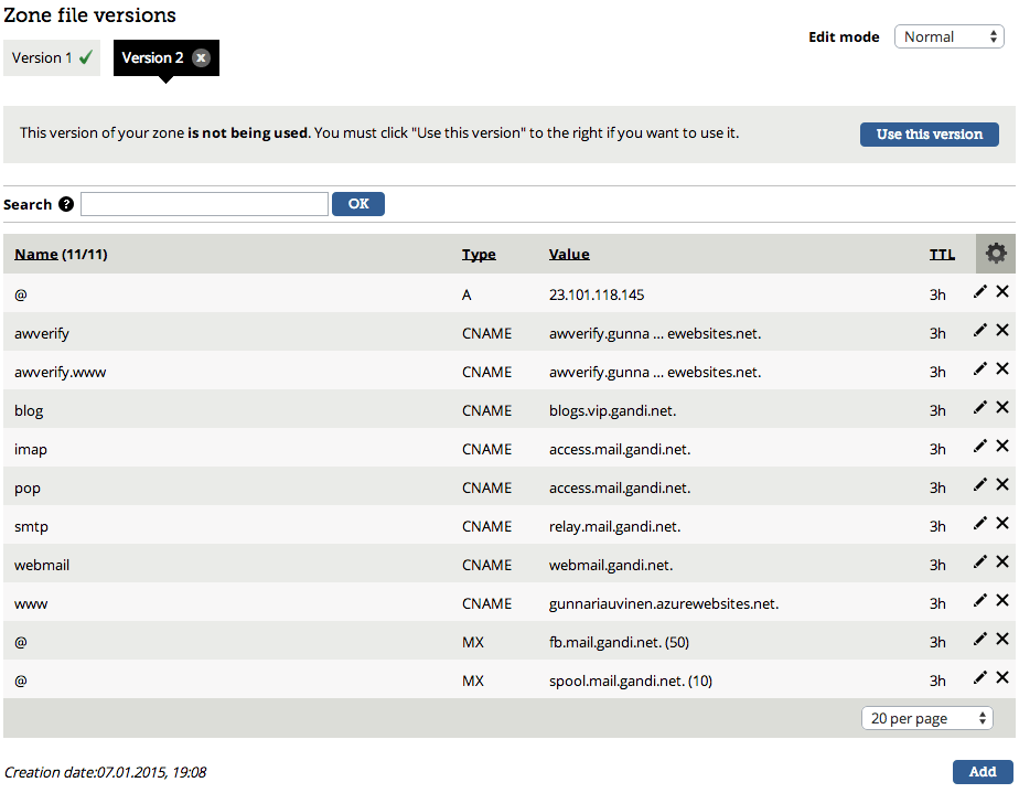 Completed Zone File Update in Editing Layout