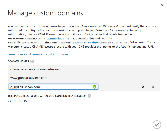 Add Custom Domain Names on Azure
